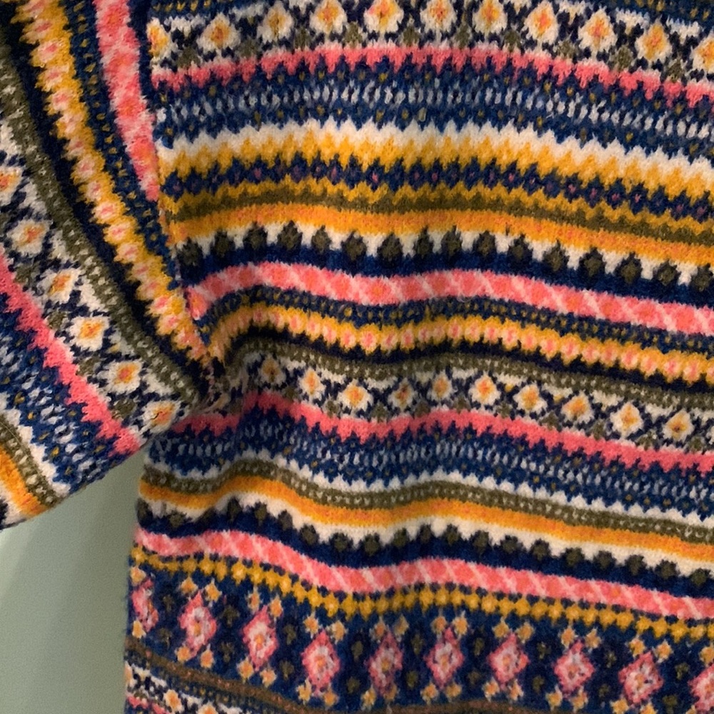 Fair Isle Mockneck Sweater Oyster Multi Color* - Picture 6 of 12